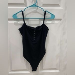 Black Clip Up Bodysuit